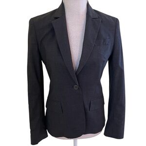 Theory Wool Blend Charcoal One Button Blazer 0